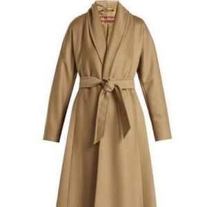Max Mara Studio - Camel shawl collar wrap coat